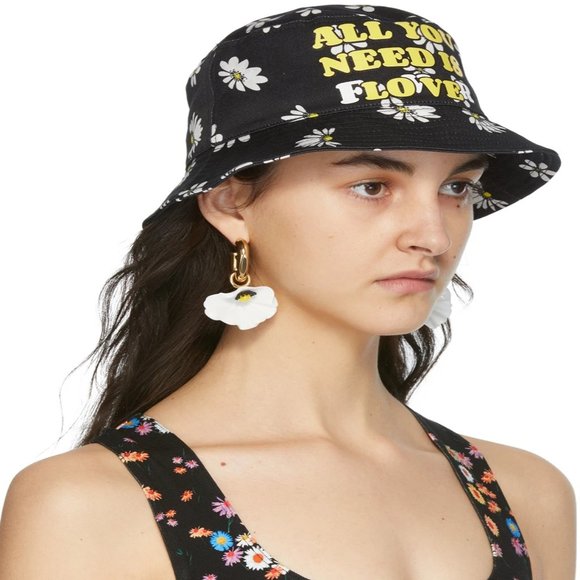 Paco Rabanne, Black Daisy Bucket Hat, One Size - Picture 2 of 4